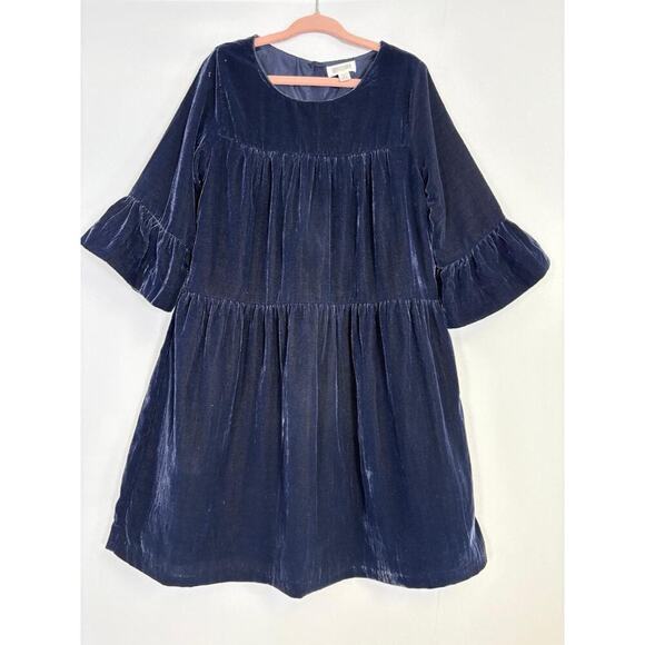 Gymboree Other - Gymboree Girls Blue Velvet Dress Lined Holiday Party Wedding Size 7